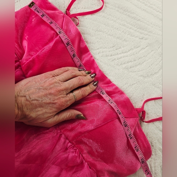 Windsor NWT Spaghetti Strap Chiffon Mini Dress Small Hot Pink - Picture 9 of 17
